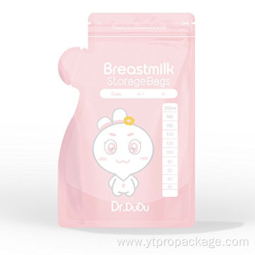 Custom baby breast milk bag with double zipper Breast milk  bags packaging Breast milk storage bags